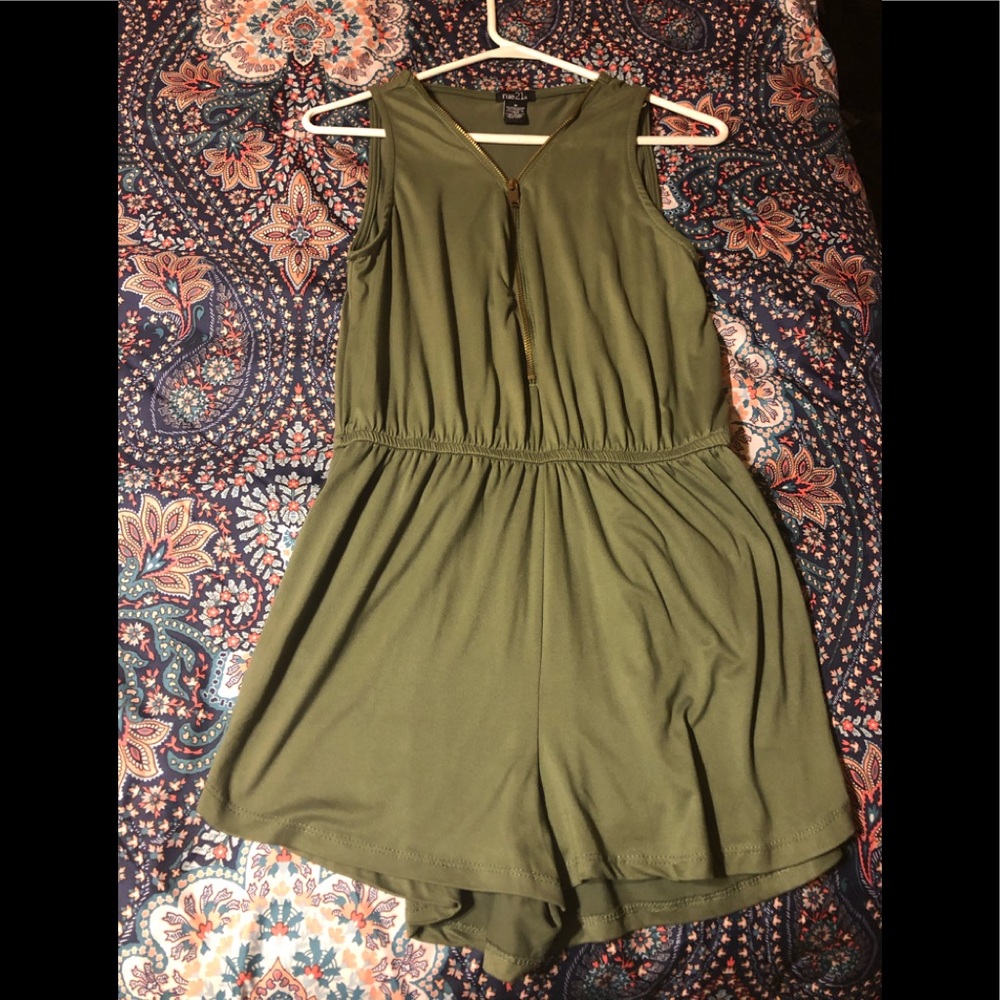 Green shorts romper